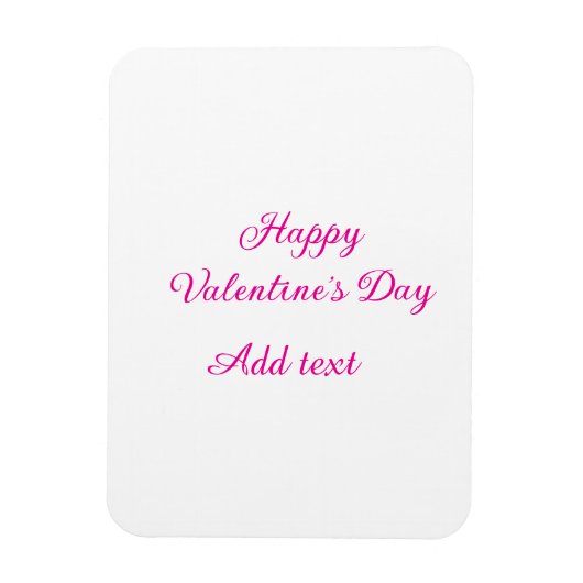 Fijne Valentijnsdag roze tekst naam bericht Magneet (Verticaal)
