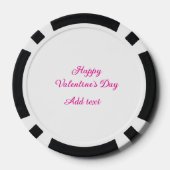 Fijne Valentijnsdag roze tekst naam bericht Poker Chips (Achterkant)