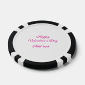 Fijne Valentijnsdag roze tekst naam bericht Poker Chips (Enkel)