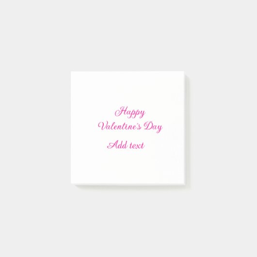 Fijne Valentijnsdag roze tekst naam bericht Post-it® Notes (Voorkant)