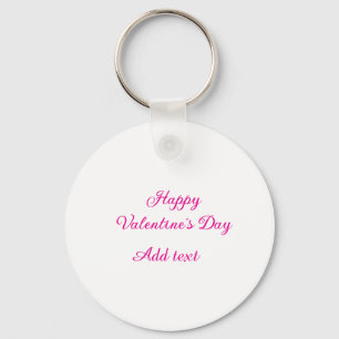 Fijne Valentijnsdag roze tekst naam bericht Sleutelhanger