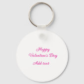 Fijne Valentijnsdag roze tekst naam bericht Sleutelhanger (Achterkant)