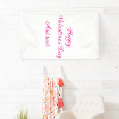 Fijne Valentijnsdag roze tekst naam bericht Spandoek (Insitu)