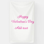 Fijne Valentijnsdag roze tekst naam bericht Spandoek (Verticaal)