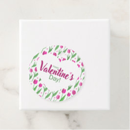 Fijne Valentijnsdag Roze Tulpen Bedankjes Labels