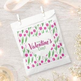 Fijne Valentijnsdag Roze Tulpen Bedankzakje