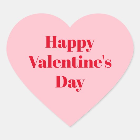 Fijne Valentijnsdag, roze Valentijnsdag Hart Sticker (Voorkant)