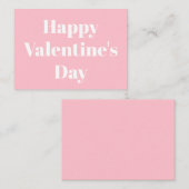 Fijne Valentijnsdag roze witte moderne typografie Notitiekaartje (Voorkant / Achterkant)