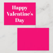 Fijne Valentijnsdag, roze witte Valentijnsdag Notitiekaartje (Voorkant / Achterkant)