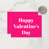 Fijne Valentijnsdag, roze witte Valentijnsdag Notitiekaartje (Voorkant / Achterkant in situ)