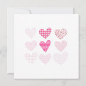 Fijne Valentijnsdag, roze zoete harten, Invitat Kaart (Achterkant)