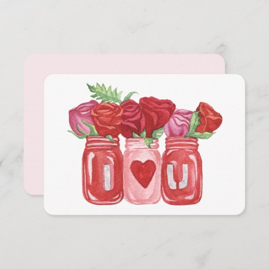 Fijne Valentijnsdag Rozen Metselaars Pot Notitiekaartje (Voorkant / Achterkant)