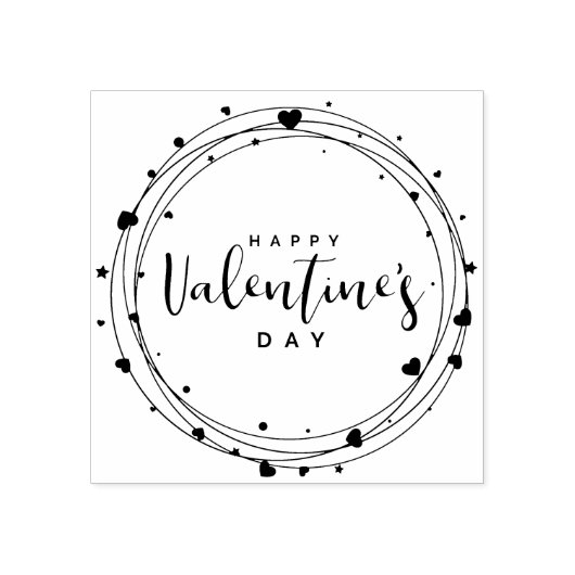 Fijne Valentijnsdag Rubberstempel (Afrduk)