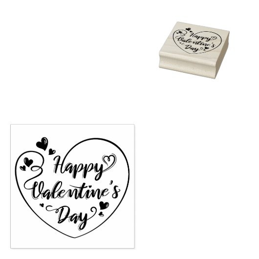 Fijne Valentijnsdag Rubberstempel (Gestempeld)
