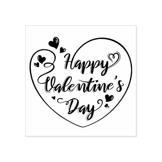 Fijne Valentijnsdag Rubberstempel (Afrduk)