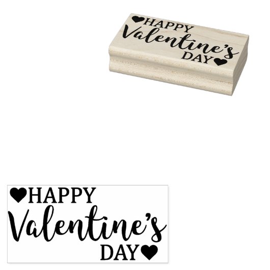 Fijne Valentijnsdag Rubberstempel (Gestempeld)