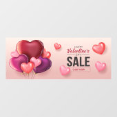 Fijne Valentijnsdag Sale Heart-ballonnen Raamsticker (Vel)