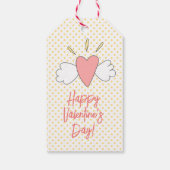 Fijne Valentijnsdag! Schattige gevleugeld hart Cadeaulabel (Achterkant)