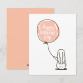 Fijne Valentijnsdag. Schattige konijn. Roze perzik Feestdagenkaart (Voorkant / Achterkant)