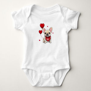 Fijne Valentijnsdag! Schattigee Franse buldog Romper