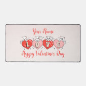 Fijne Valentijnsdag, Schattigee katten met harten Bureaumat (Voorkant)