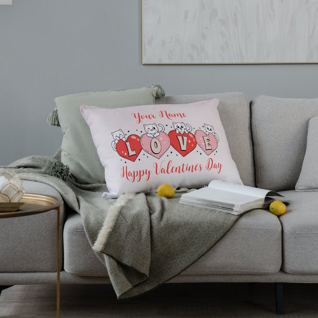 Fijne Valentijnsdag, Schattigee katten met harten Kussen (Creator heeft geüpload)