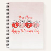 Fijne Valentijnsdag, Schattigee katten met harten Notitieboek (Voorkant)