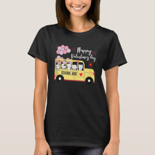Fijne Valentijnsdag schoolbus die specalist rijdt T-shirt