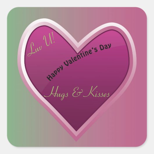 Fijne Valentijnsdag Sticker (Voorkant)