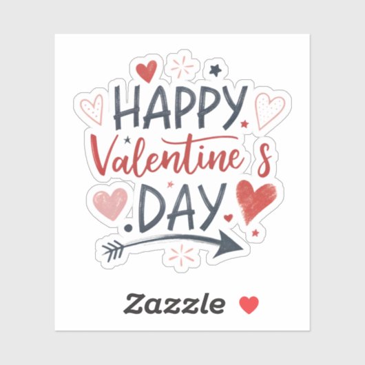 Fijne Valentijnsdag sticker (Vel)