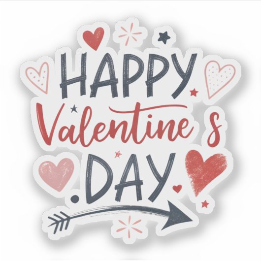 Fijne Valentijnsdag sticker (Voorkant)