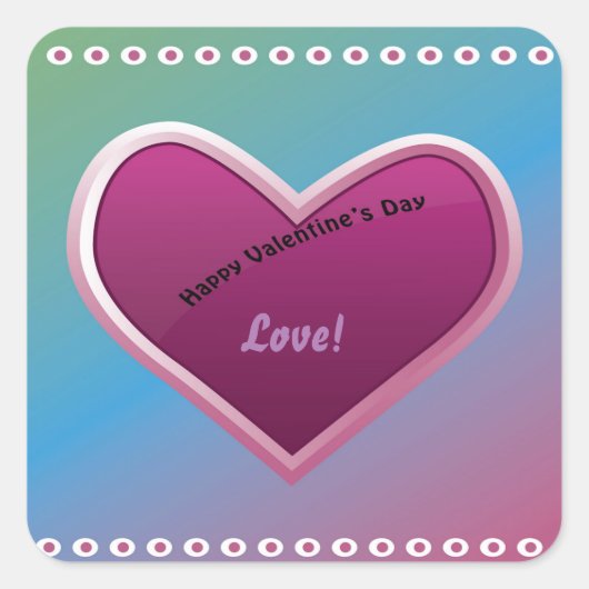 Fijne Valentijnsdag Sticker (Voorkant)