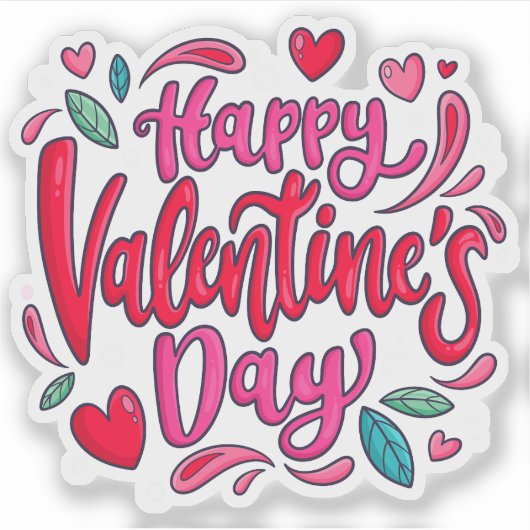 Fijne Valentijnsdag sticker (Voorkant)