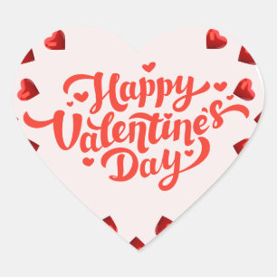 Fijne Valentijnsdag Sticker – Hartjes