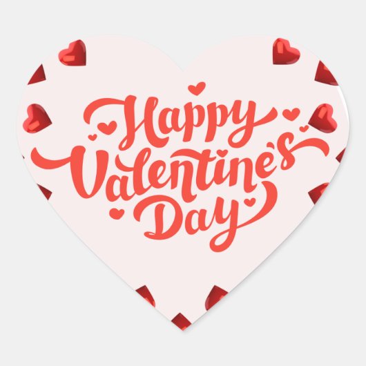 Fijne Valentijnsdag Sticker – Hartjes (Voorkant)
