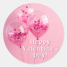 Fijne Valentijnsdag sticker met ballonnen