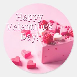 Fijne Valentijnsdag sticker met dessert