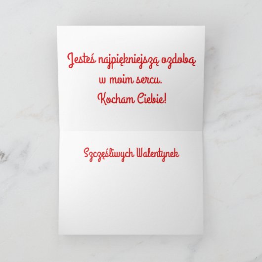 Fijne Valentijnsdag+Szczęśliwych Walentynek Kaart (Binnen)