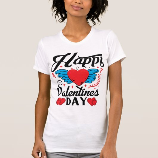 Fijne Valentijnsdag. T-shirt (Voorkant)