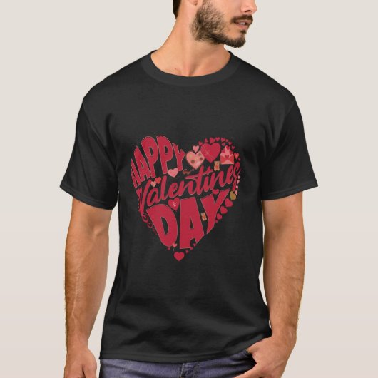 Fijne Valentijnsdag T-shirt – Schattige Romantisch (Voorkant)