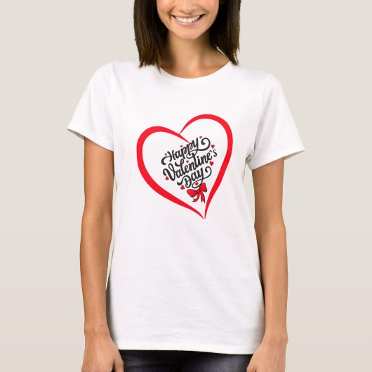 Fijne Valentijnsdag T Shirt. T-shirt (Voorkant)