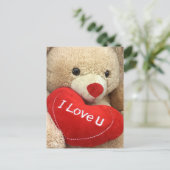 Fijne Valentijnsdag Teddy Bear Feestdagenkaart (Staand voorkant)