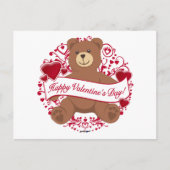Fijne Valentijnsdag! Teddy Bear Feestdagenkaart (Voorkant)