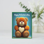 Fijne Valentijnsdag Teddy Bear Feestdagenkaart (Staand voorkant)