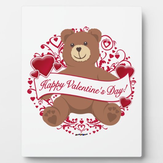 Fijne Valentijnsdag! Teddy Bear Fotoplaat (Voorkant)