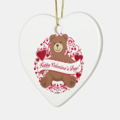 Fijne Valentijnsdag! Teddy Bear Keramisch Ornament (Links)
