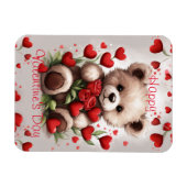 Fijne Valentijnsdag Teddy Bear Love Hearts Magneet (Horizontaal)