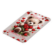 Fijne Valentijnsdag Teddy Bear Love Hearts Magneet (Linkerzijde)