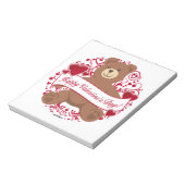 Fijne Valentijnsdag! Teddy Bear Notitieblok (Linkerzijde)