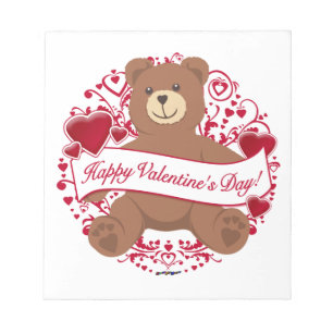 Fijne Valentijnsdag! Teddy Bear Notitieblok